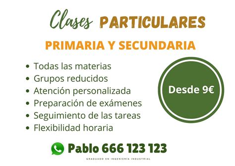 cartel de clases particulares|Cartel de clases particulares editable